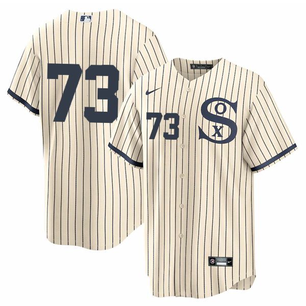 Men Chicago White Sox #73 No Name Cream stripe Dream version Game Nike 2021 MLB Jerseys